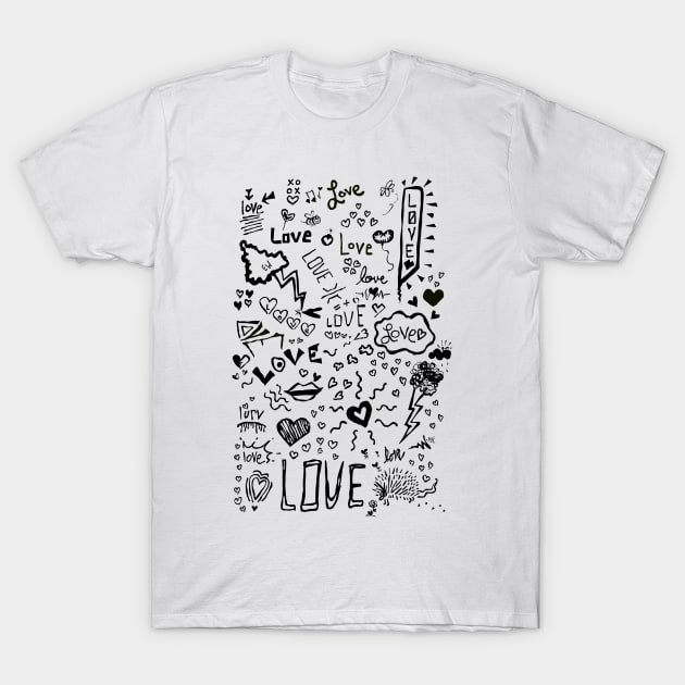 Love love locker doodle T-Shirt by mybadtvhabit